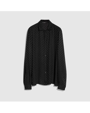 Gucci Gg Silk Jacquard Shirt - Black