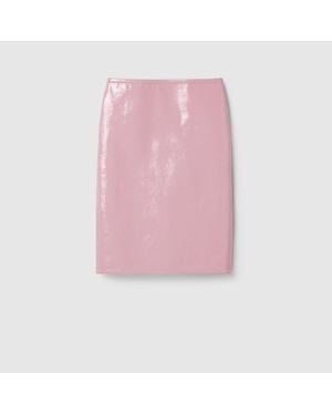 Gucci Naplak Leather Skirt, Ready-To-Wear - Pink
