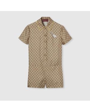 Gucci Combinaison En Twill De Soie Gg Avec Imprimé, Taille - Neutre