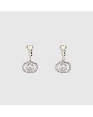Gucci Boucles D'Oreilles Ear Jacket Avec Perles Et Cristaux - Mettallic