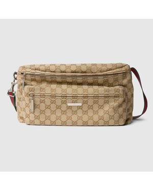 Gucci Tag Medium Crossbody Bag, Gg Canvas - Metallic