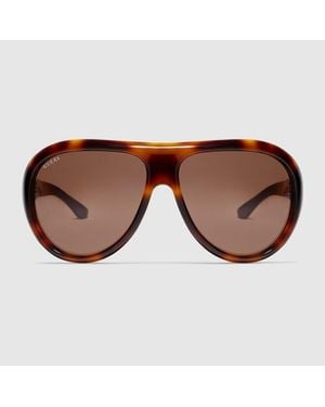 Gucci Occhiali Da Sole Pilot - Marrone