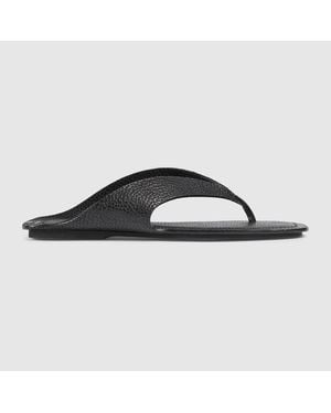 Gucci Infradito Uomo Con Incrocio Gg, Taglia - Nero
