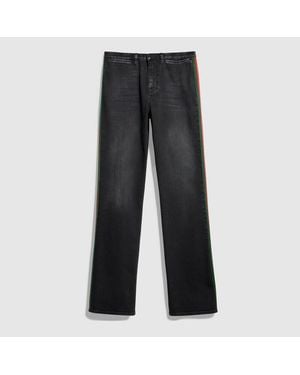 Gucci Stretch Cotton Denim With Web - Grey