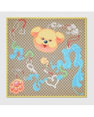 Gucci 90 X 90 Project Printed Silk Carré - Brown