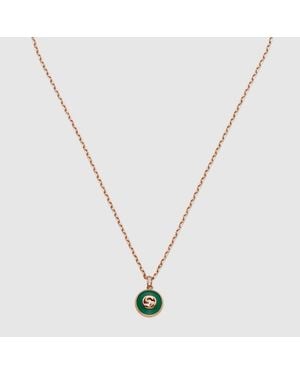 Gucci Collar De Cadena Interlocking De 18 Ct - Metálico