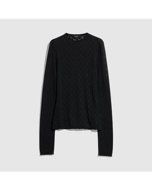 Gucci Gg Cotton Devoré T-Shirt, Size L, Ready-To-Wear - Black