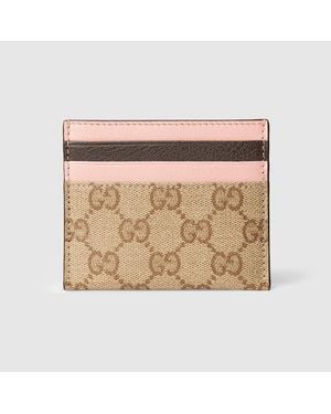 Gucci Zip Card Case With Slots, Original Gg Fabric - Natural