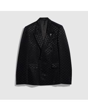 Gucci Gg Light Faille Double-Breasted Jacket - Black