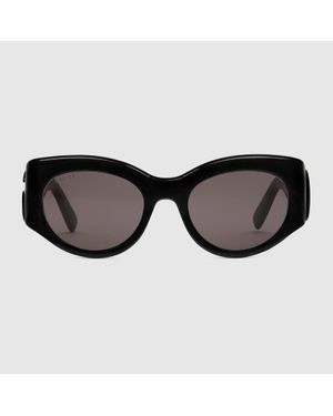 Gucci Occhiali Da Sole Ovali - Nero