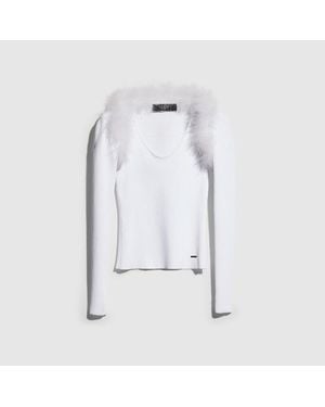 Gucci Rib Viscose Tank Top With Cardigan, Size M, Ready-To-Wear - White