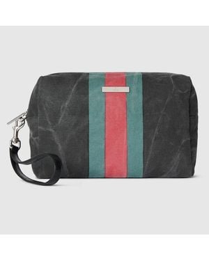 Gucci Positano Small Pouch, Fabric - Green