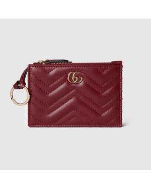 Gucci Gg Marmont Zip Key Pouch - Red