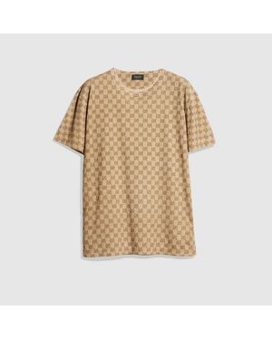Gucci Printed Cotton T-Shirt, Size Xl, Ready-To-Wear - Natural