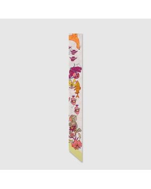 Gucci Cinta De Seda Estampada - Rosa