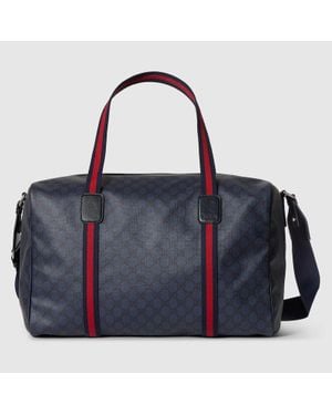 Gucci Mittelgroße Reisetasche Mit Web - Blau