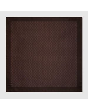 Gucci Vierecktuch Aus Gg Seidentwill-Jacquard - Braun