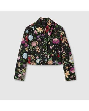 Gucci Flora Silk Brocade Jacket - Black