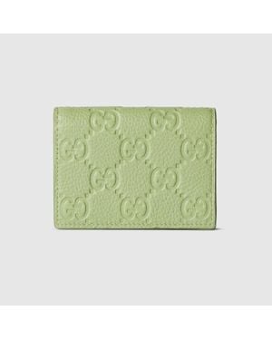 Gucci Mini Portafoglio Gg Emblem - Verde