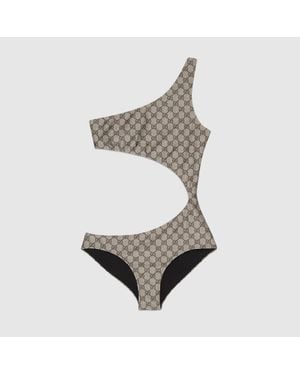 Gucci Badeanzug Aus Gg Stretch-Jersey, Größe - Grau