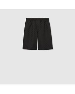 Gucci Gg Canvas Linen Blend Shorts - Black