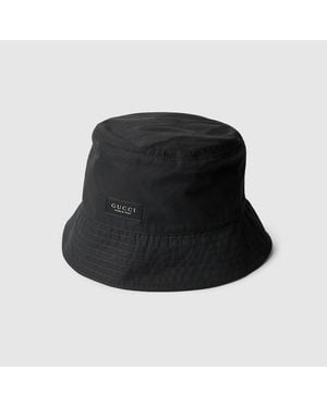 Gucci Cotton Canvas Bucket Hat, Size M, Fabric - Black