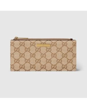 Gucci Längliche Brieftasche Mit Plakette - Natur