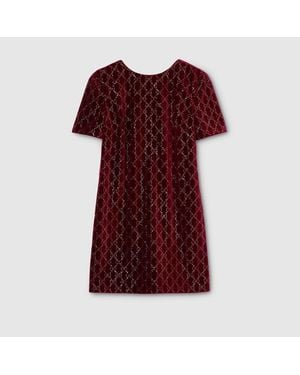 Gucci Embroidered Cotton Velvet Dress