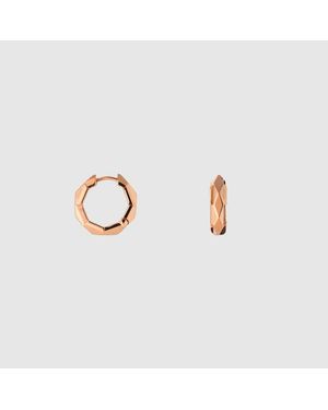 Gucci Boucles D'Oreilles Link To Love Cloutées Or 18K - Pink
