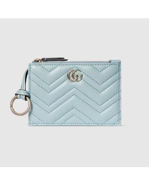 Gucci Gg Marmont Zip Key Pouch - Blue