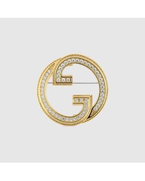 Gucci Broche Blondie Con Cristales - Metálico