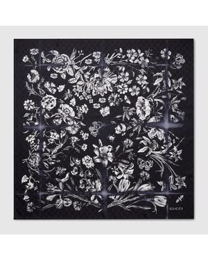 Gucci Printed Silk Jacquard Carré - Black