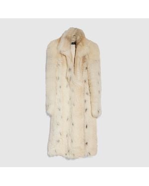 Gucci Long Hair Shearling Coat, Size 42 It, Ready-To-Wear - Natural