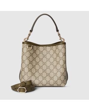 Gucci Gg Emblem Small Bucket Bag - Natural