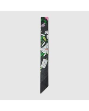 Gucci Cinta De Seda Estampada - Verde