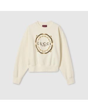 Gucci Cotton Jersey Sweatshirt With Print - Natural