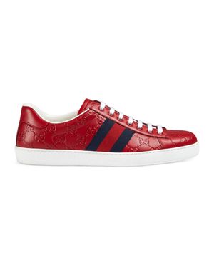 Gucci Ace Signature Trainer - Red