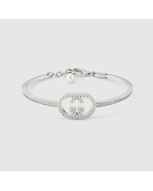 Gucci Bracelet En Cristal Avec Détail Gg, Taille - Mettallic
