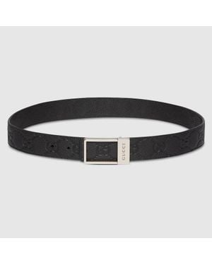 Gucci Wendbarer Gürtel Mit Rechteckiger Schnalle, Grösse 100 - Schwarz