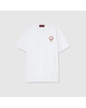 Gucci Cotton Jersey T-Shirt With Embroidery - White