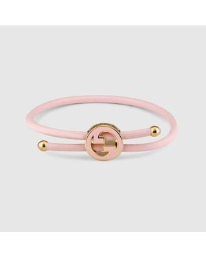 Gucci Bracelet With Enamel Round Interlocking G - Pink