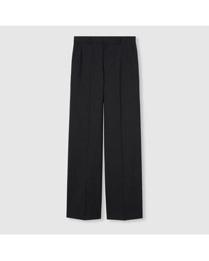 Gucci Wool Trousers With Logo, Size 38 It, Ready-To-Wear - Black