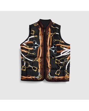 Gucci Reversible Padded Silk Twill Vest - Black