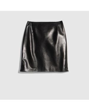 Gucci Soft Nappa Mini Skirt, Size 40 It, Ready-To-Wear - Black