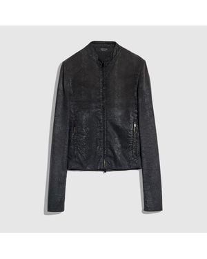 Gucci Cotton Viscose Jacket With Python Effect, Size 56 It, Ready-To-Wear - Black
