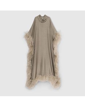 Gucci Printed Silk Twill Long Dress - Natural