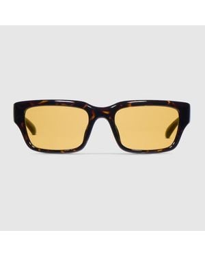 Gucci Rectangular-Frame Sunglasses - Brown
