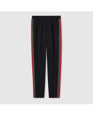 Gucci Stretch Nylon Sportswear Trousers With Web, Ready-To-Wear - Black