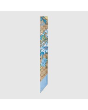 Gucci Band Aus Seide Mit Print - Blau