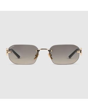 Gucci Rectangular-Frame Sunglasses - Grey